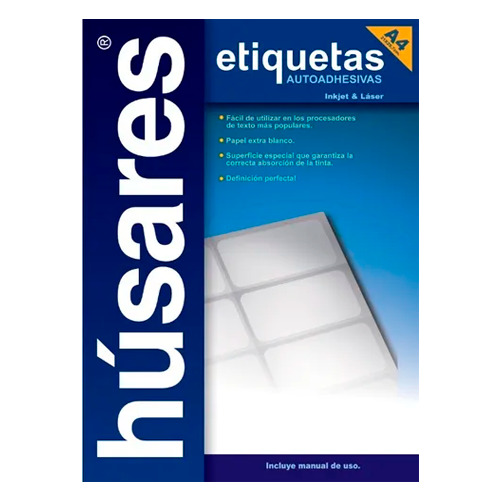 ETIQUETAS HUSARES H34130 6.40X2.54 30 ETIQ. X HOJA X 100H